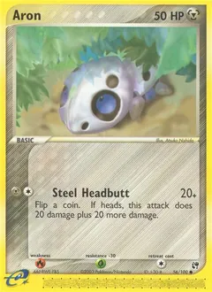 pokemon card aron Lairon Aggron 065 066 067/098 Holo Nintendo MINT Japanese f754 Colorless Headbutt (20) Weakness Fire 2 Resistance Psychic Pokemon Single Card Sun AND